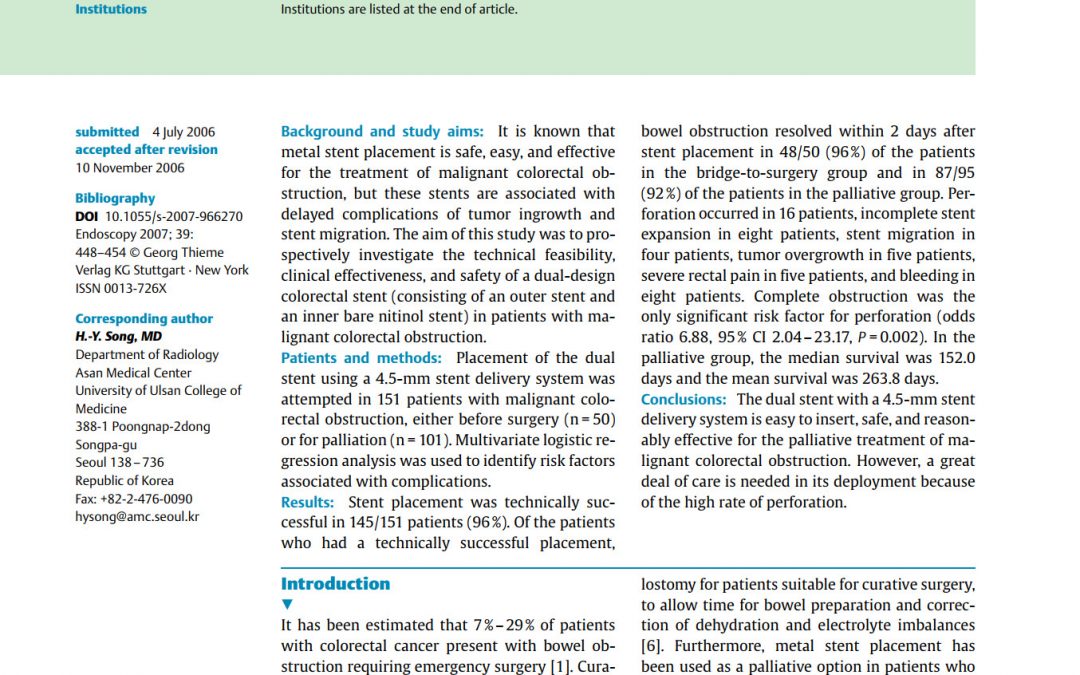 A dual design expandable colorectal stent